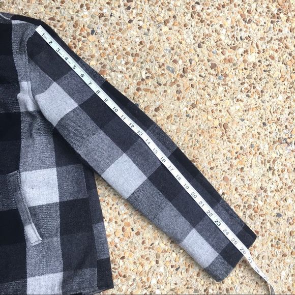 UO Kimchi Blue Gray & White Plaid Wool Blend Coat - Picture 7 of 9